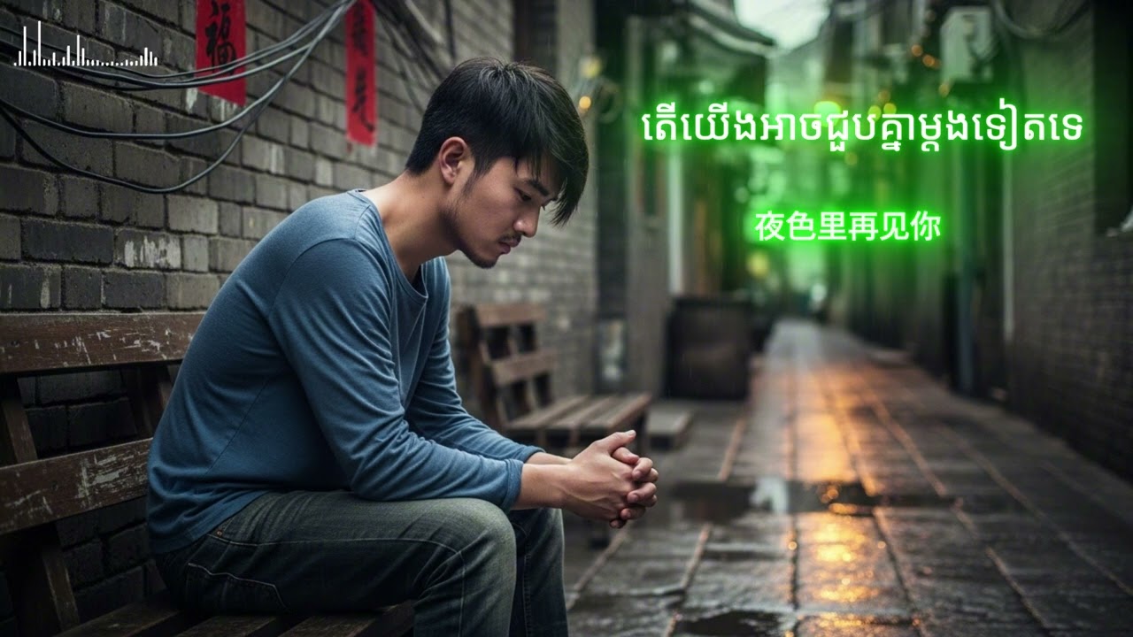 Chinese song 🎵 夜色里再见你 🎵បទចិនសេដ​ខ្លាំងពីរោះណាស់💔