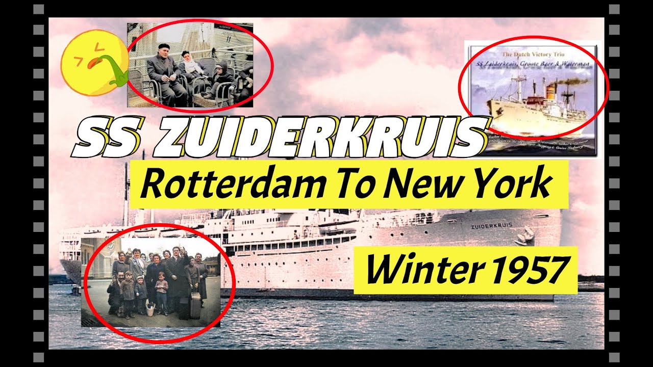 Dutch Immigration During The 1950's. SS Zuiderkruis. The Journey Begins. {1957} {4K Color 30 fps}