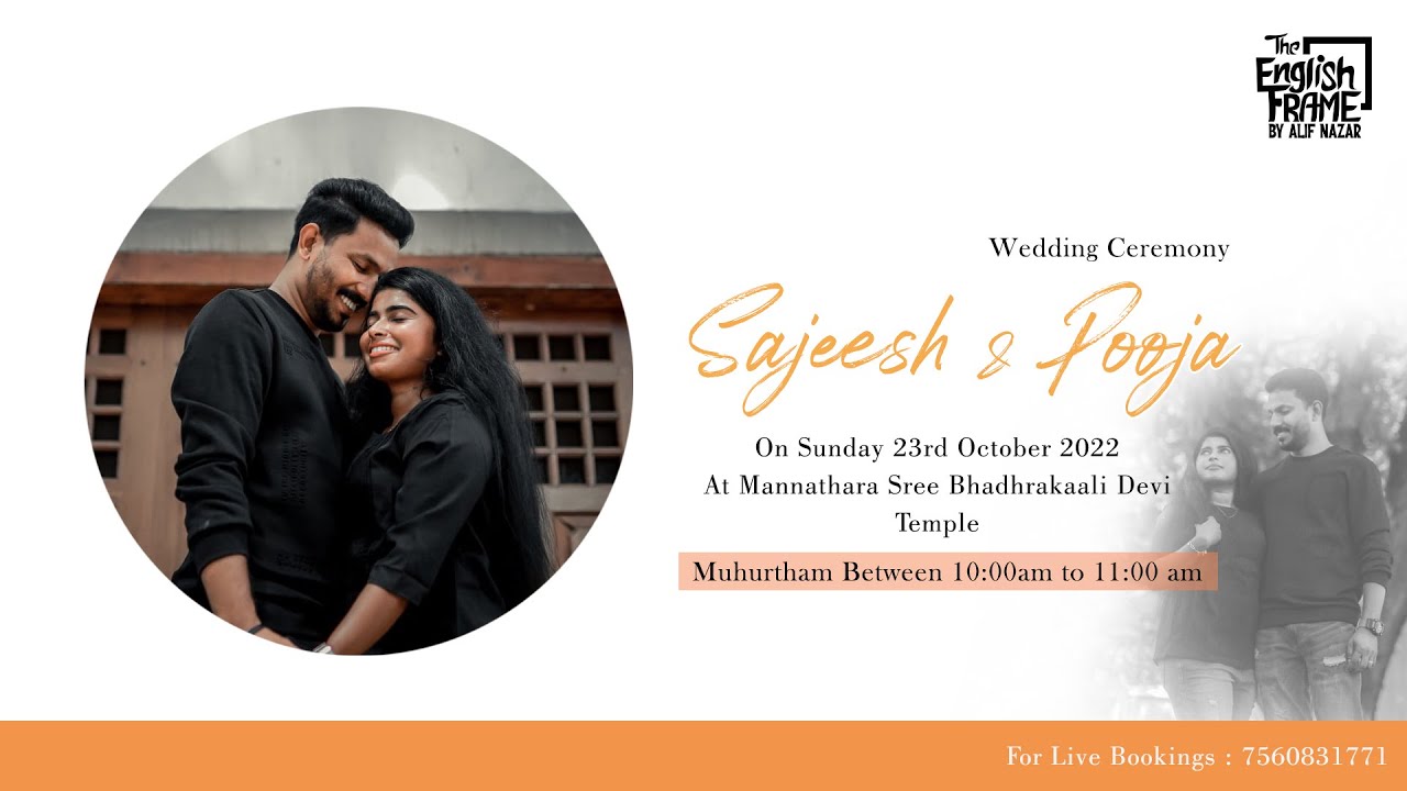 SAJEESH & POOJA || Wedding Ceremony || 23-10-2022 || Live