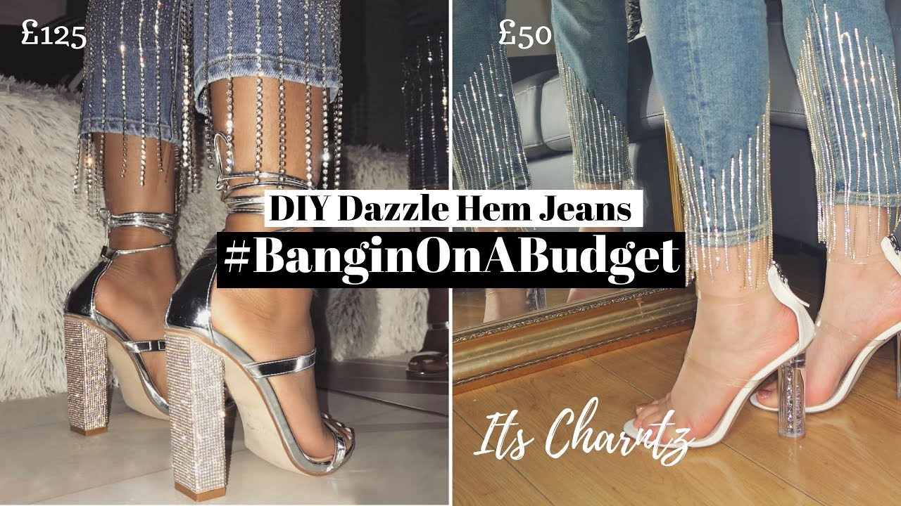 DIY RHINESTONE JEANS!! *TOPSHOP INSPIRED*