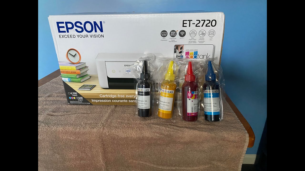 Epson ET-2720 SUBLIMATION PRINTER. EASY SETUP using Printer's Jack ink