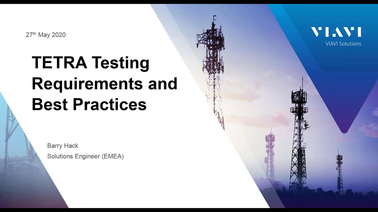 3920B/8800SX - Viavi Solutions (Aeroflex) - Exigences & Meilleures pratiques pour le test TETRA