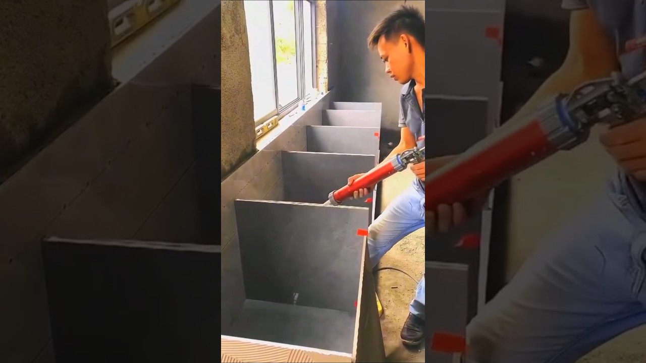 Cara cepat tukang bangunan membuat meja dapur dari keramik #shortvideo #shorts #short