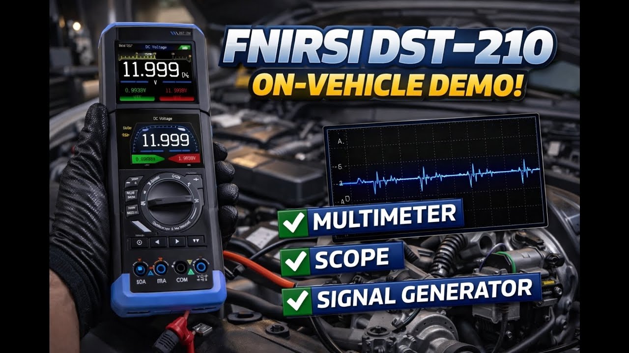 FNIRSI DST-210: описание мультиметра, осциллографа и генератора сигналов в автомобиле.