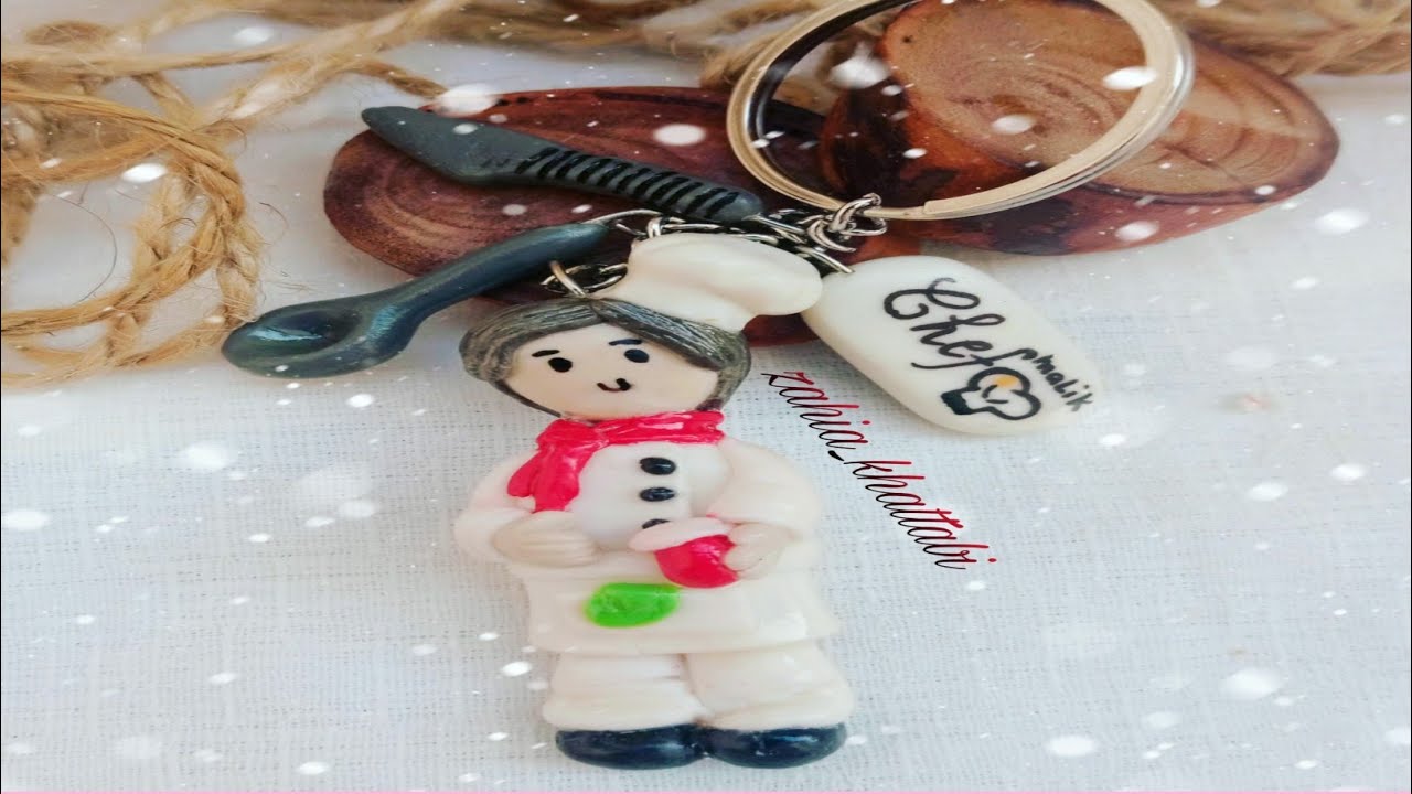 طباخ  بعجينة السيراميك👨‍🍳🔪👩‍🍳🥄 ،DIY chef pâte céramique