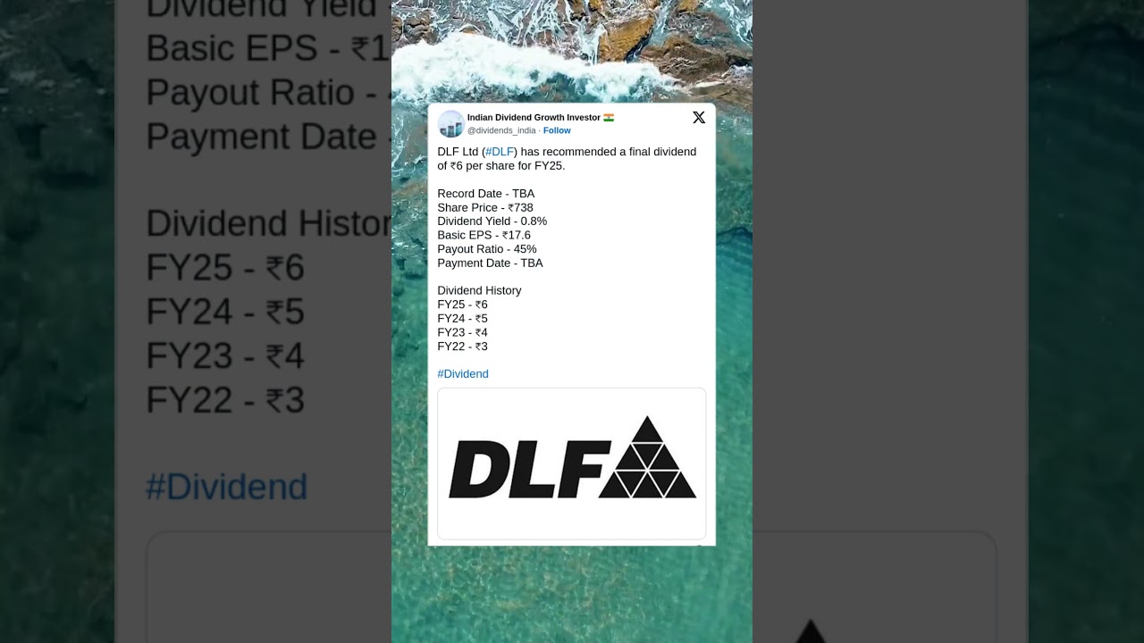 DLF Ltd has recommended a Final Dividend for FY25. #BreakingNews #StockMarket