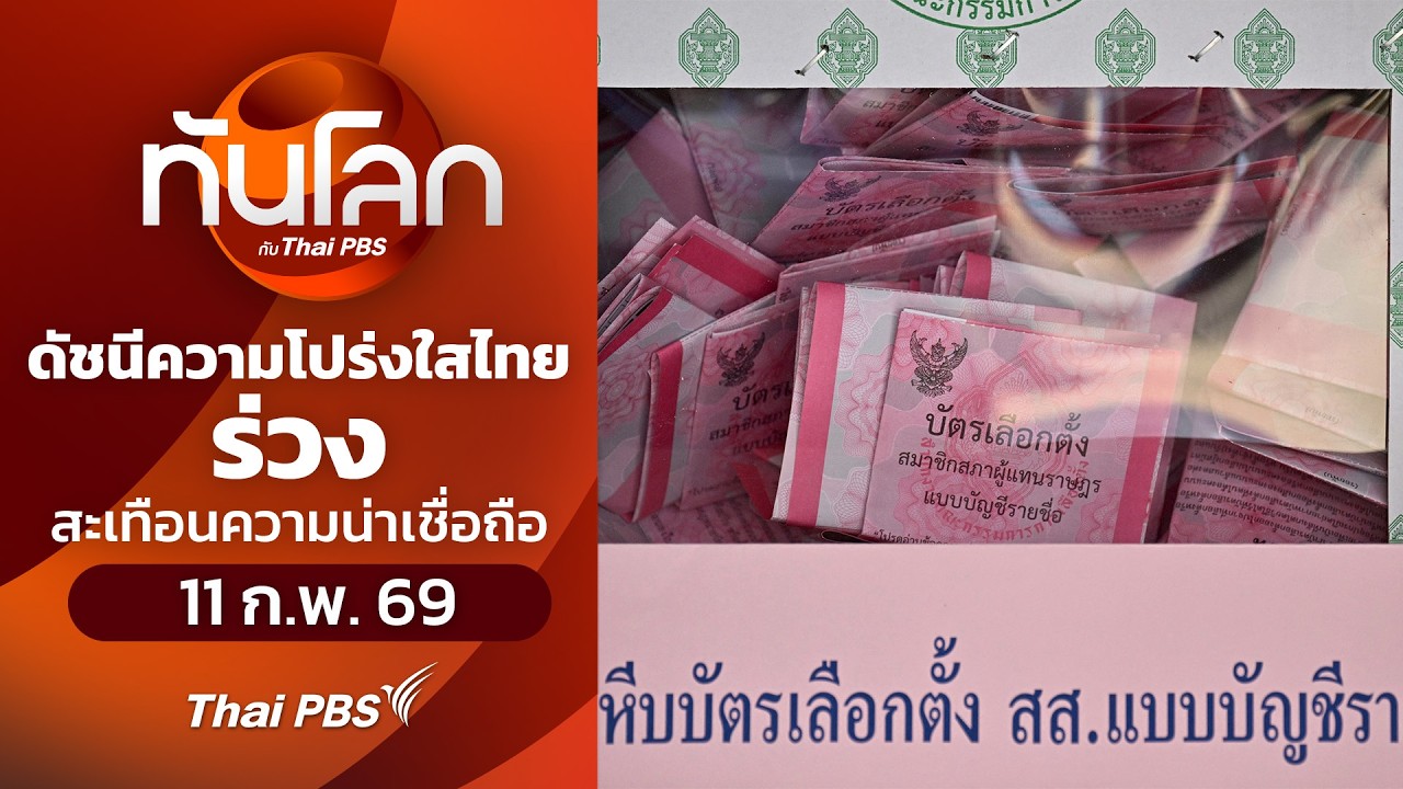 ดัชนีความโปร่งใสไทยร่วงสะเทือนความน่าเชื่อถือ | 11 ก.พ. 69