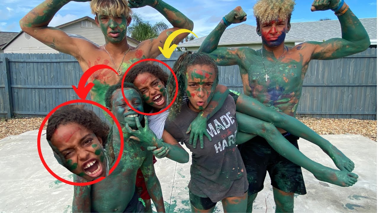 Yikes! That'll NEVER COME OUT!!! Twister with PAINT!!