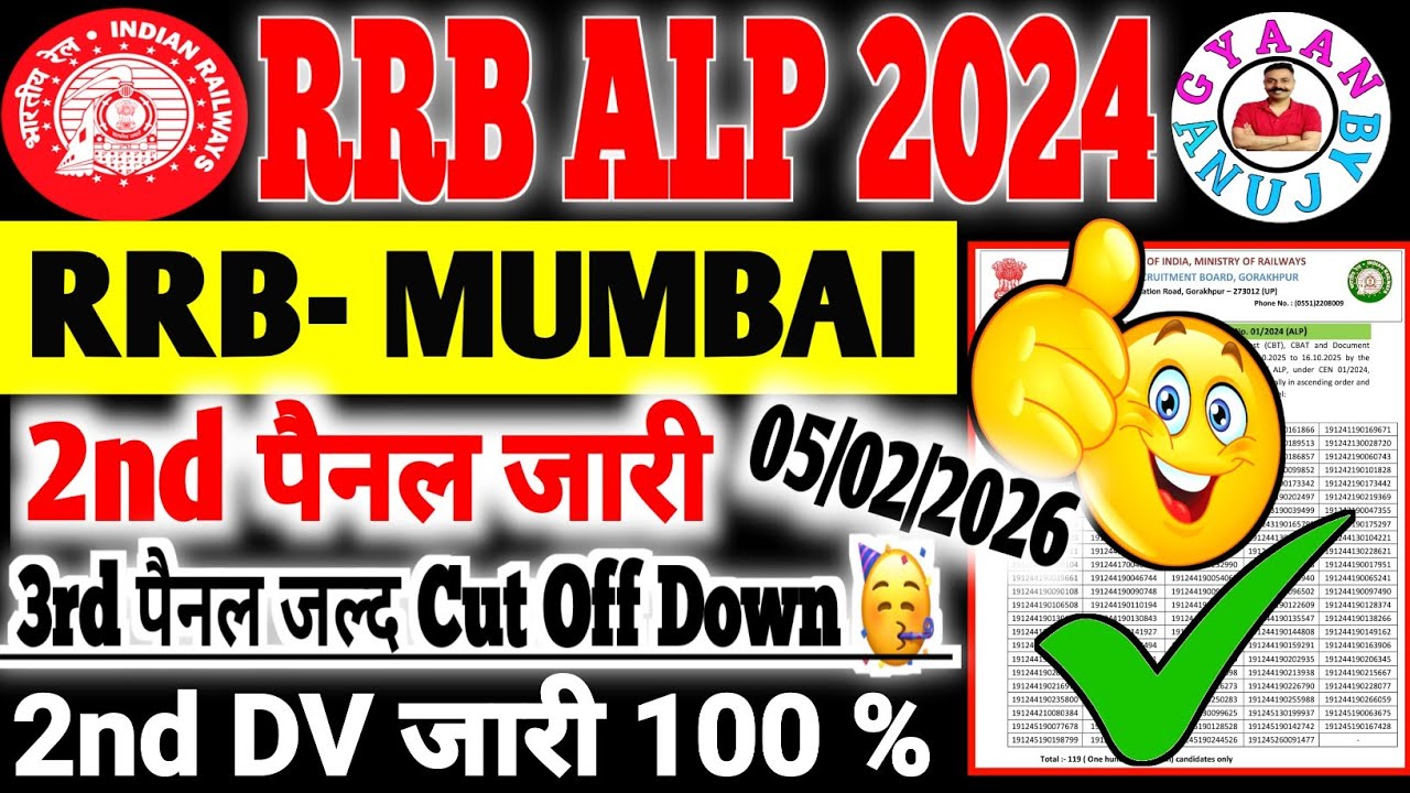 RRB Mumbai ALP Big Update 🚨 Second Panel OUT | कितनी Vacancy बाकी? Third Panel कब आएगा? @Gyaanbyanuj