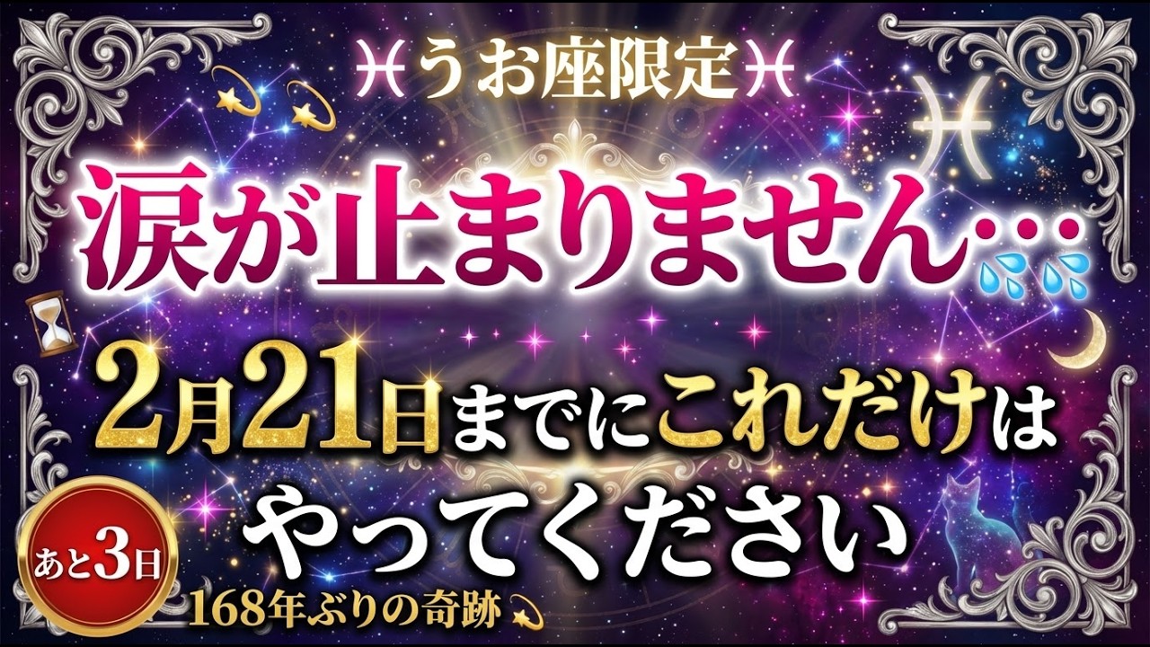 【うお座】今絶対に見て…2月21日までにこれだけはやってください【168年ぶりの奇跡・最後の準備】