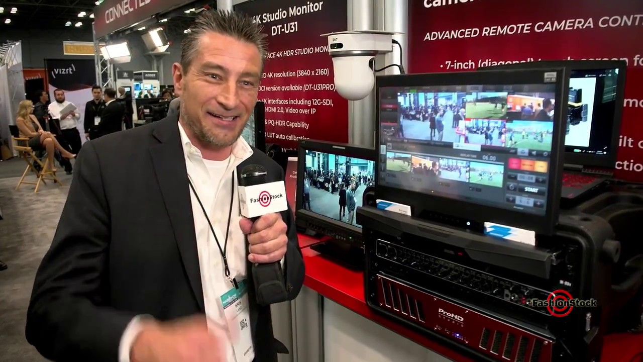Kris Lane JVC explain RM-LP100U Controller & ProHD STUDIO 4000 Live Switcher at NAB Show NY 2018