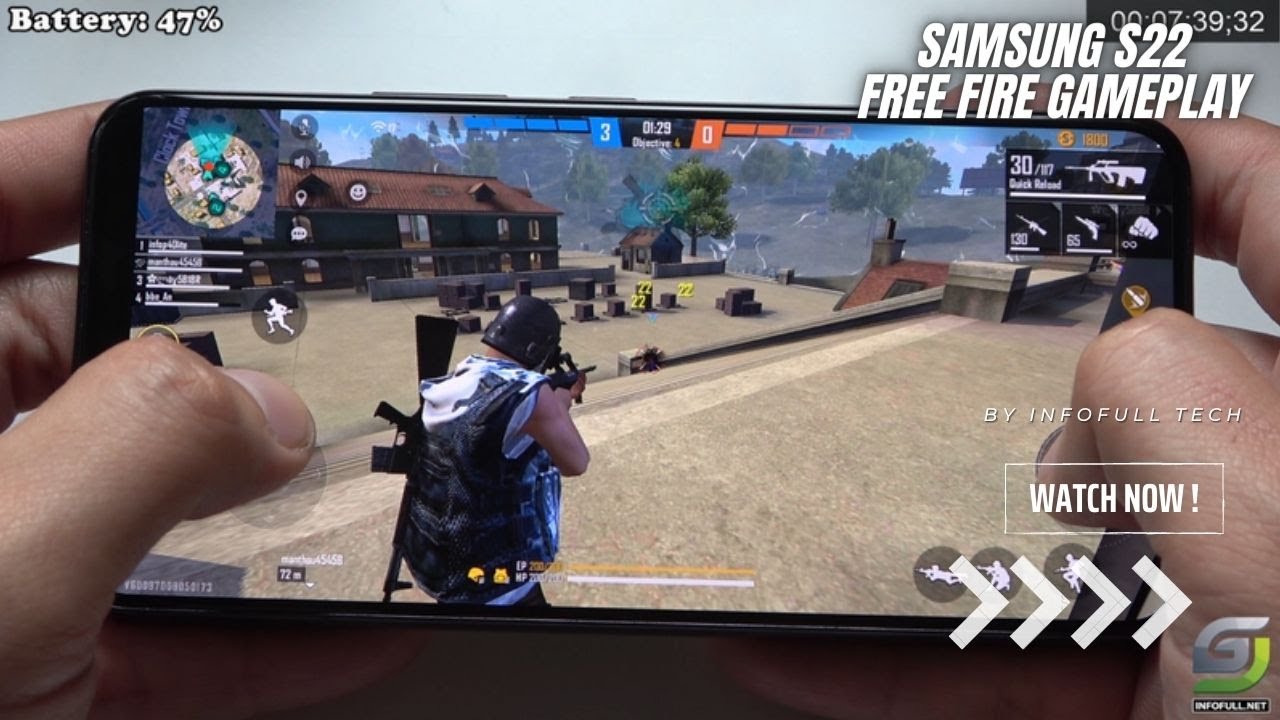 Samsung Galaxy S22 5G test game Free Fire