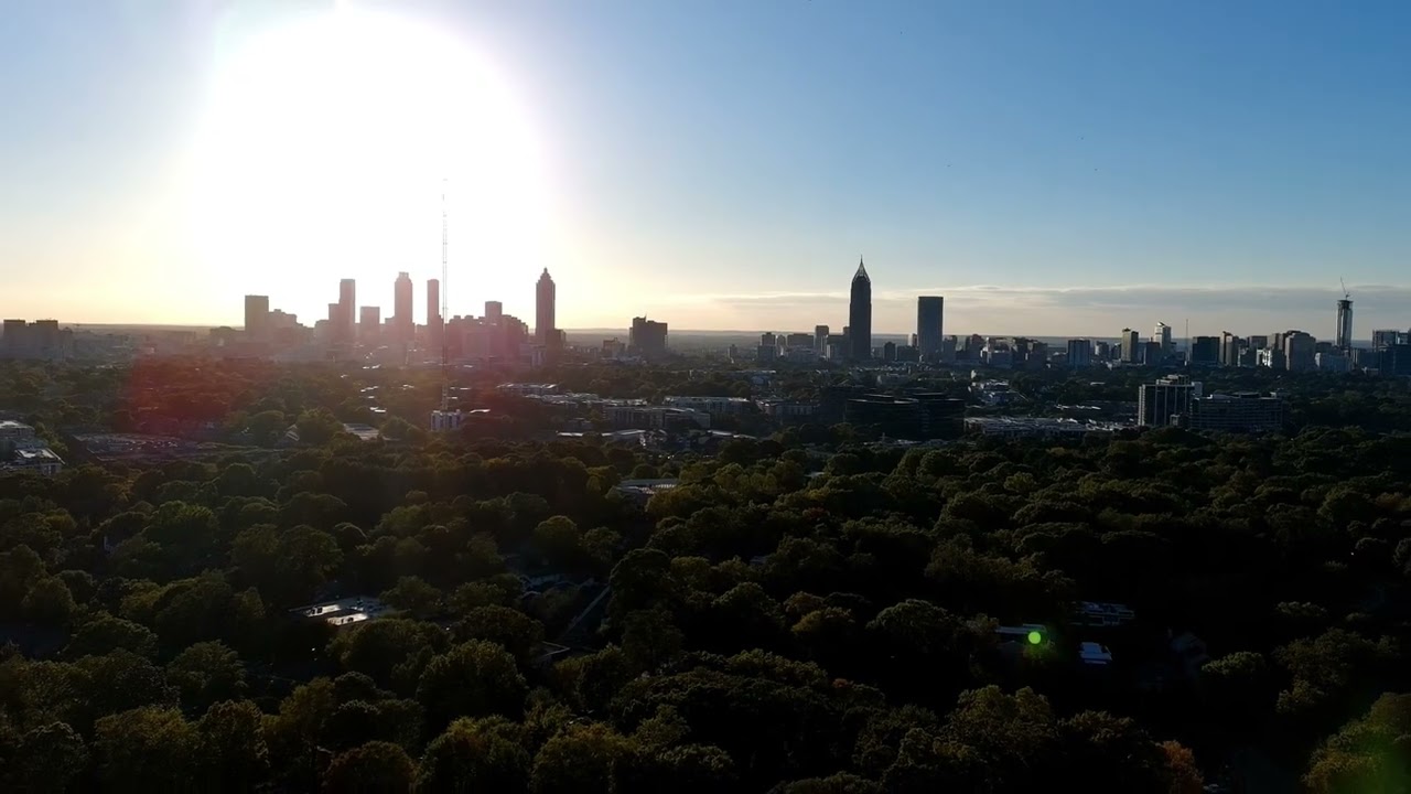 Drone view of Atlanta & Buckhead from the Vortex