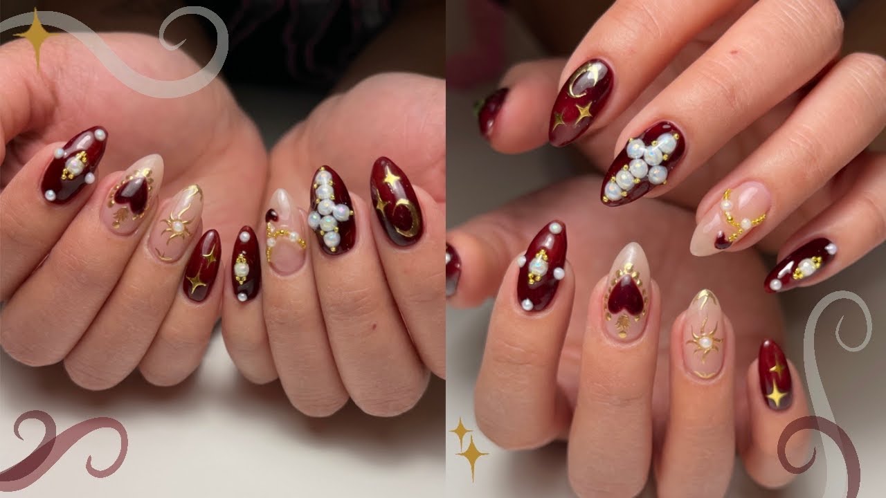 Dark Academia Nail Art Tutorial ❤️‍🔥 ACOTAR inspired