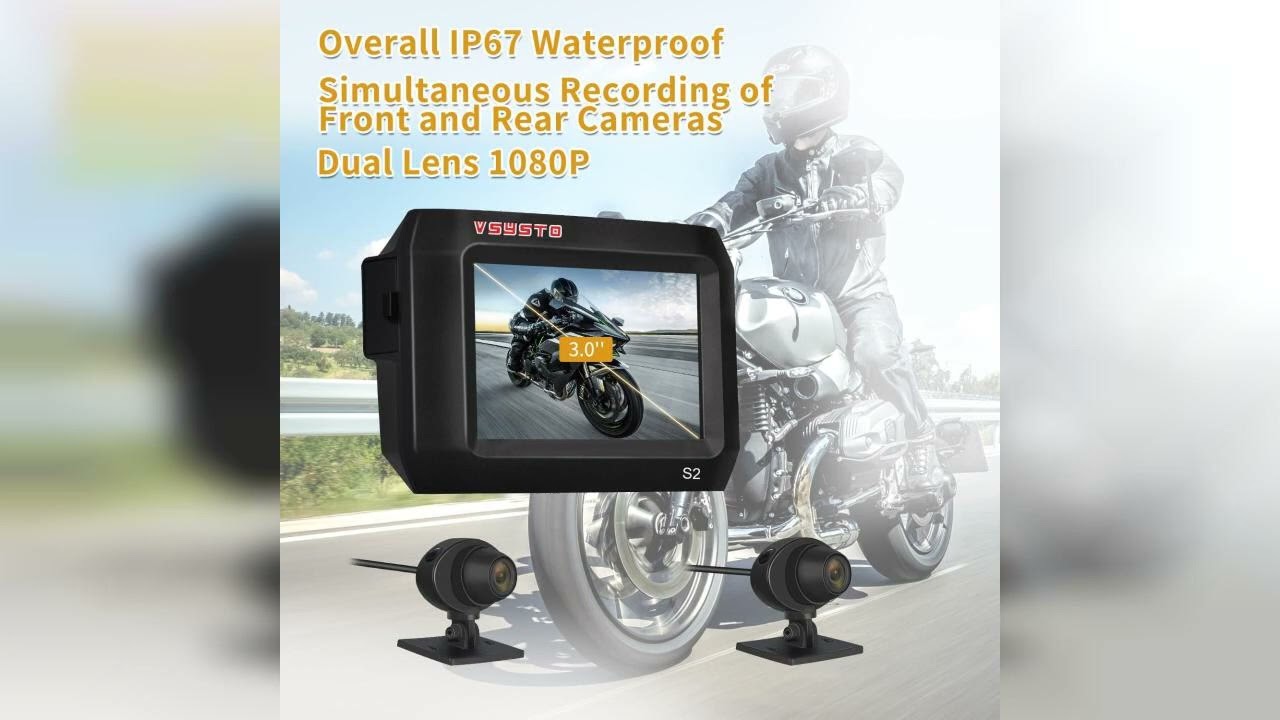 Rezension: VSYSTO Dashcam Motorrad, HD 1080P Motorrad Kamera 140° Weitwinkel Sportkamera, 3,0 Zol...