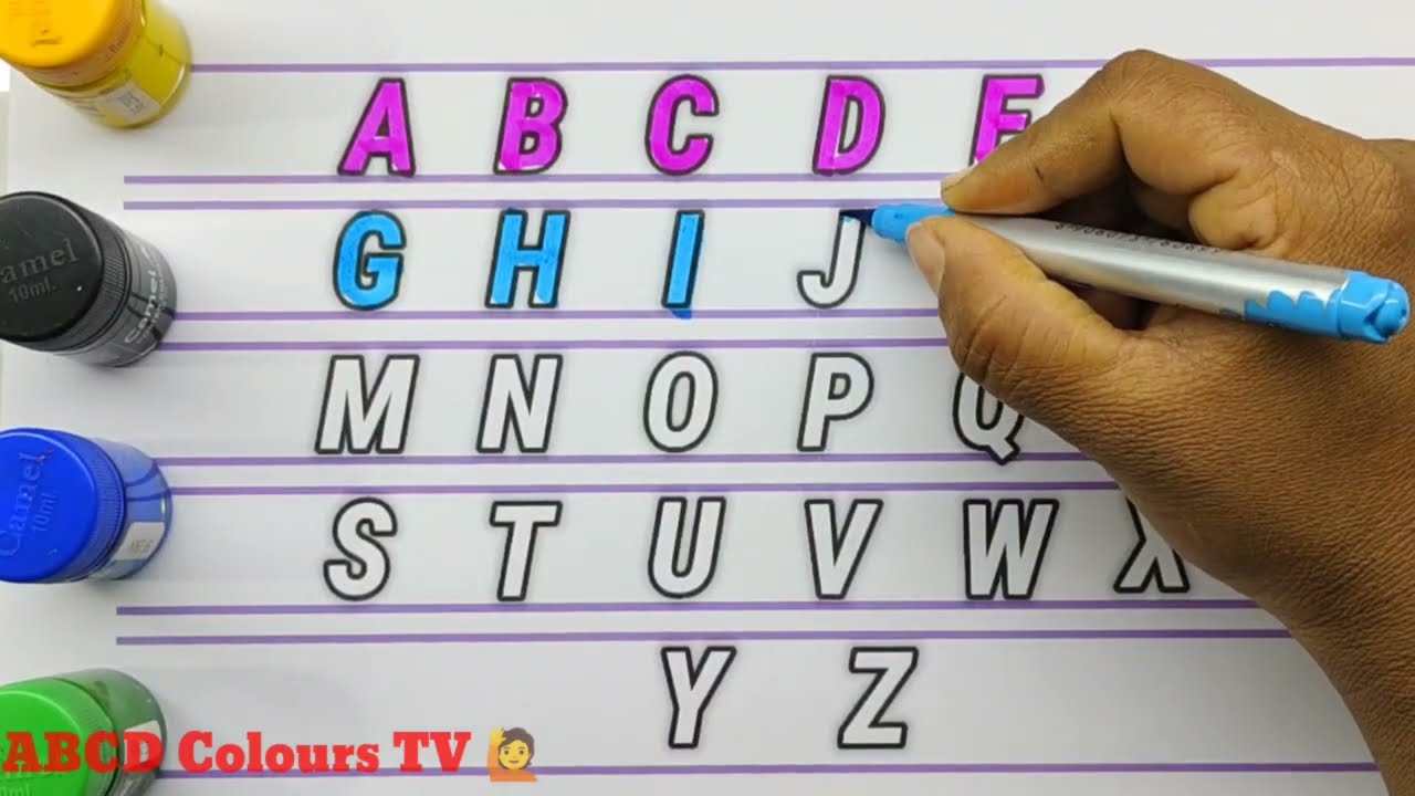 ABCD Colours TV 🙋🌈 | ABCD Watercolor Painting 🎨 | Alphabet Colours for Kids | Learn ABC