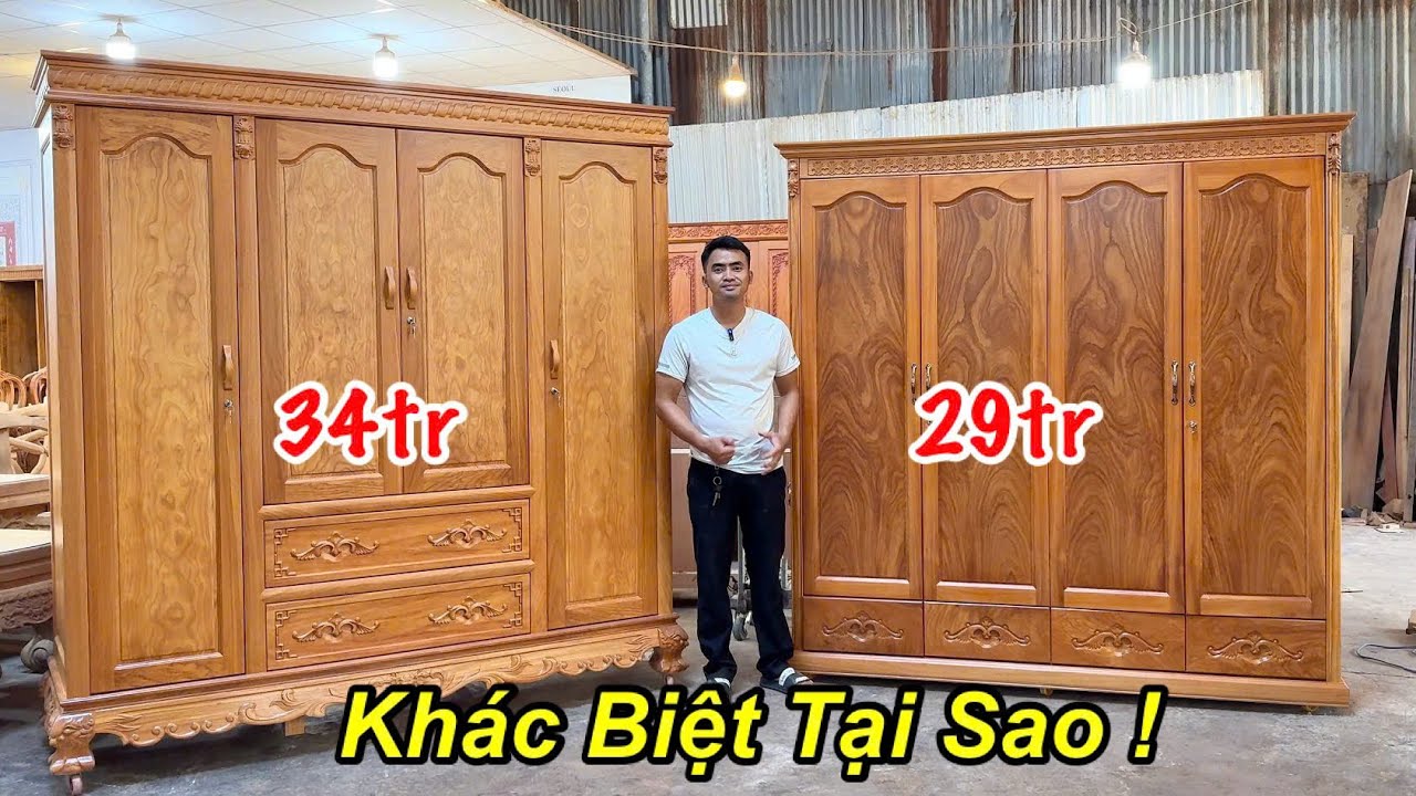 Tủ Áo gỗ Gõ Đỏ và BÍ QUYẾT xem tủ hàng MẮC TIỀN và Bình Dân .