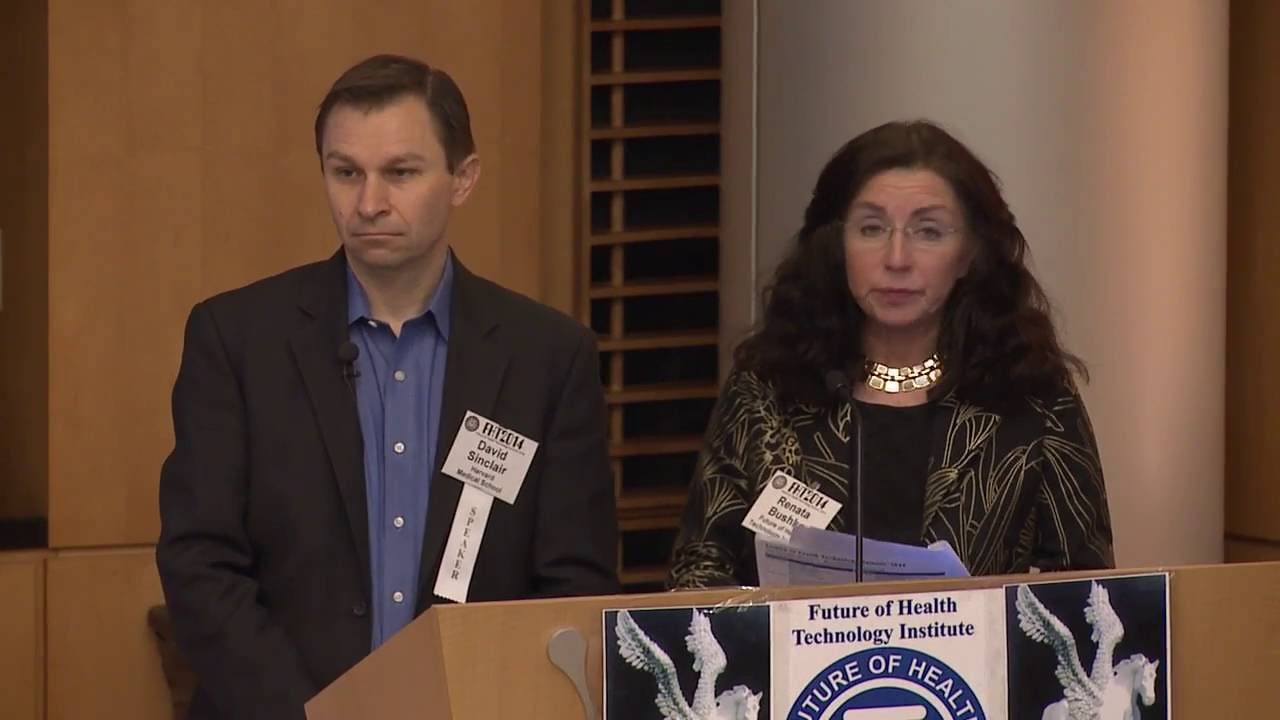 Dr. David Sinclair at Future of Health Technology Summit produced by FHTI Renata Bushko