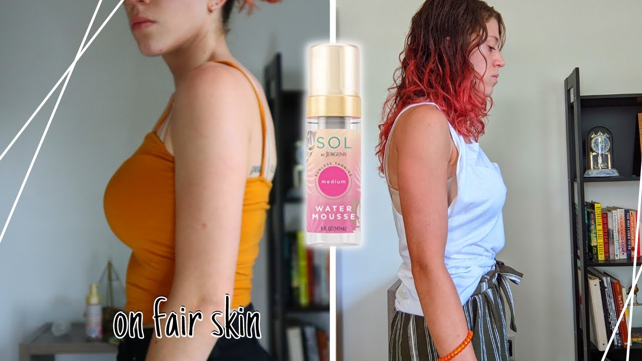 Sol by Jergens Sunless Self Tanning Water Mousse Review | on fair skin!