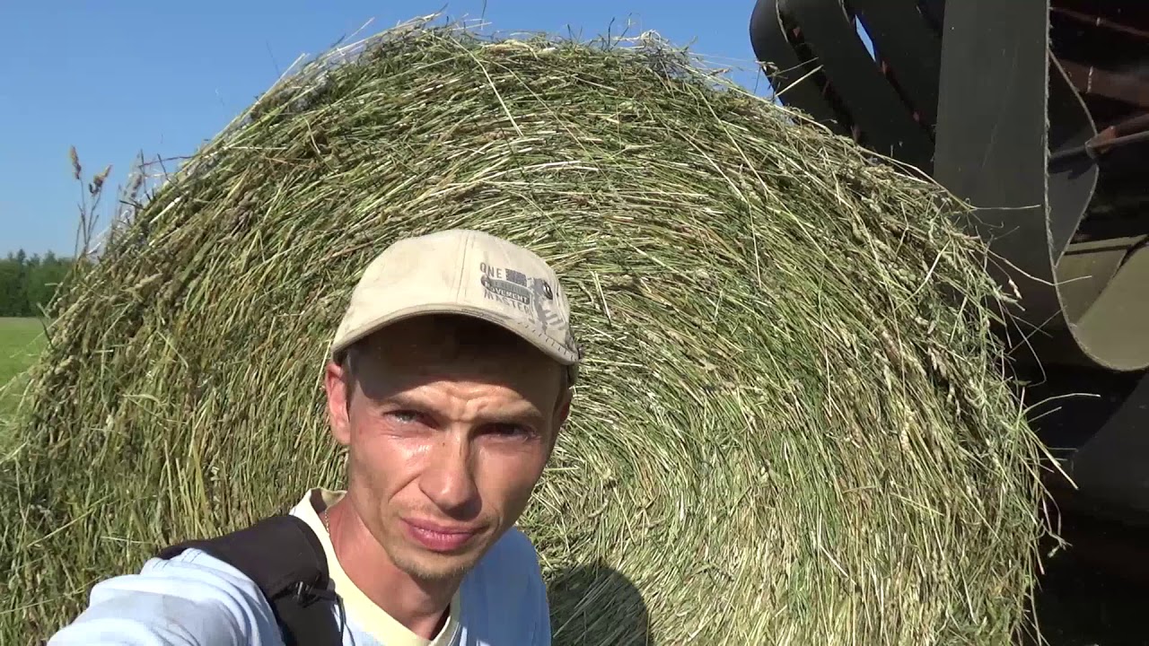 Сенозаготовка. Прессование сена рулонным пресс подборщиком ПРП 1.6