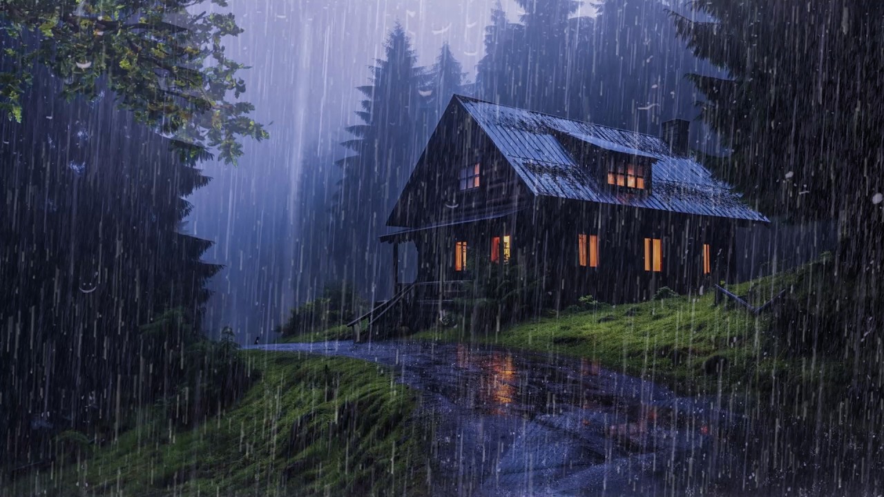 Goodbye Insomnia With Heavy Rain Sound | Rain And Thunder Sounds For Deep Sleep, ASMR