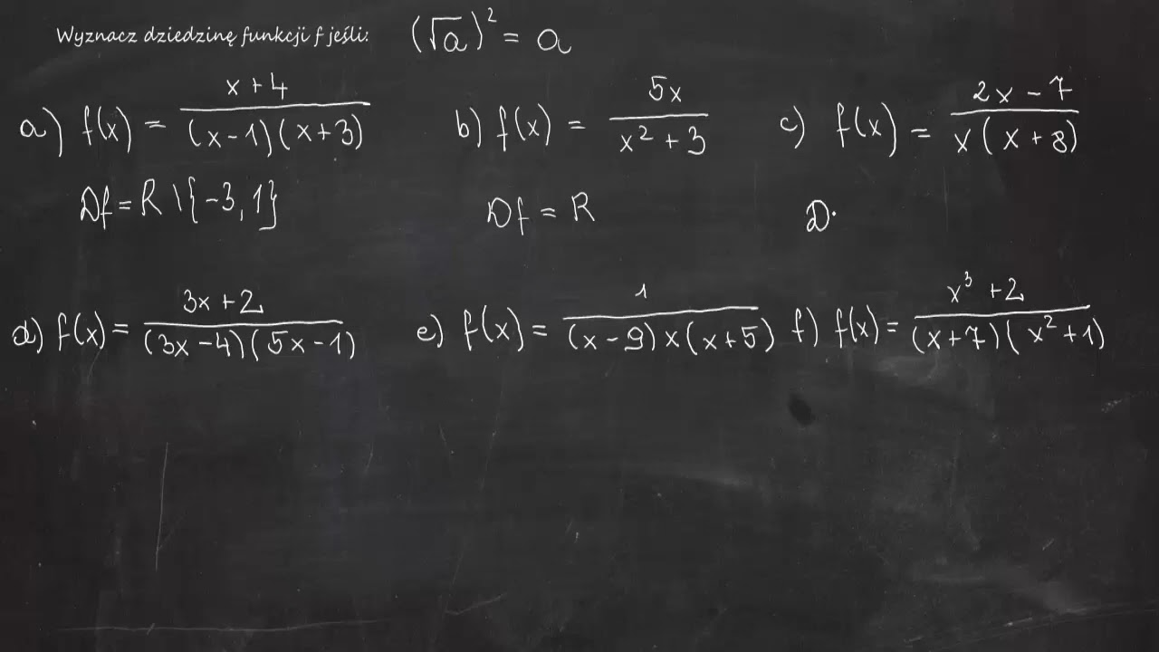 3.47 Wyznacz dziedzinę funkcji f jeśli: a) f(x) = x+4/(x-1)(x+3)