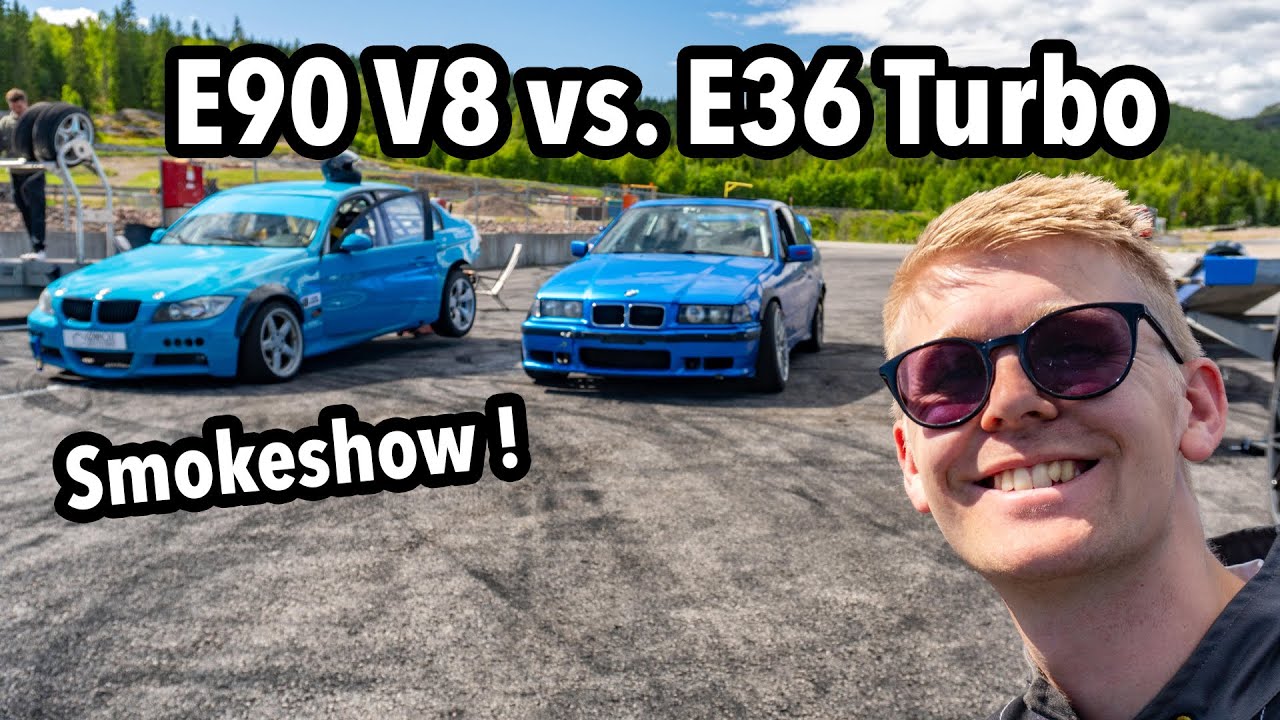 Årets Første Banedag Med Min Svenske BMW E36 Turbo! Mye Går Galt og Noe bra Twin Drifting.