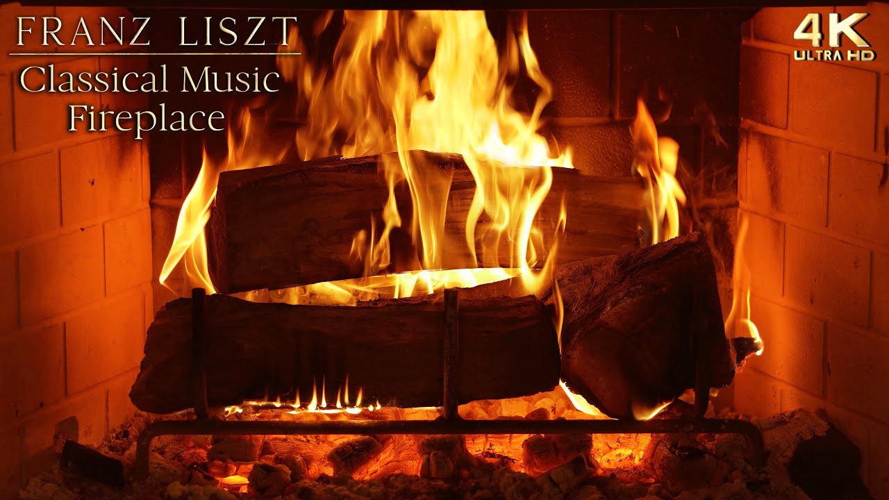 Franz Liszt Fireplace 🔥 Relaxing Piano Music for Focus