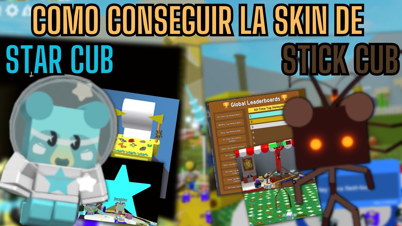 COMO CONSEGUIR EL STAR CUB Y STICK CUB 🌠🪵🐻 las nuevas skins del cub buddy 🧸| Bee swarm simulator 🐝🍯