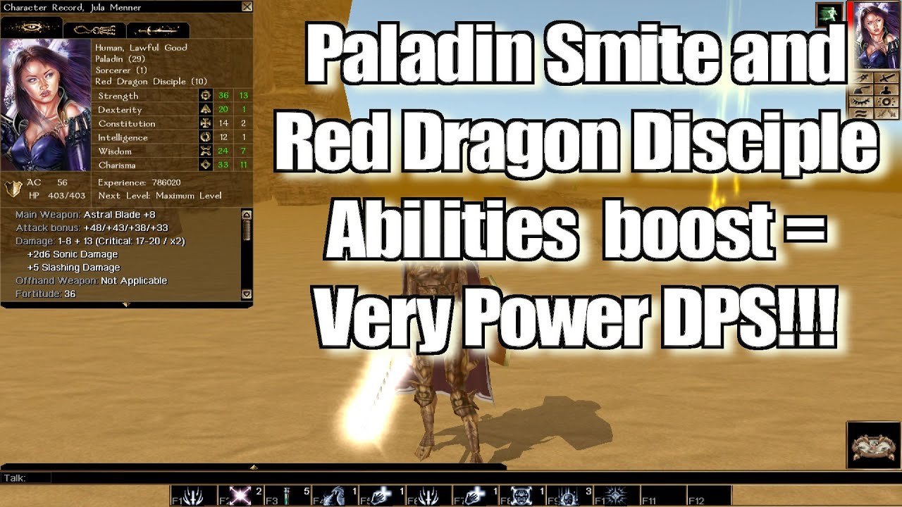 Neverwinter Nights Red Dragon Smiter Paladin Sorcerer Red Dragon Disciple build