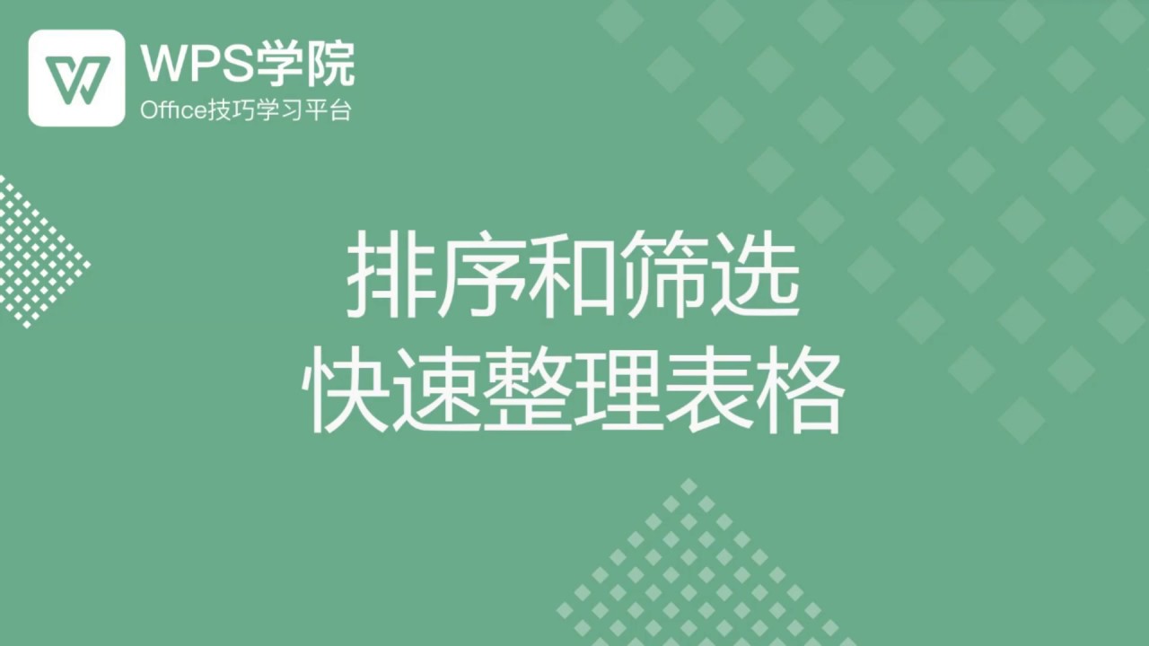 【Excel教程】EXCEL排序和筛选 快速整理表格
