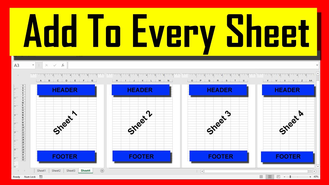 Quickest Way to Add Header & Footer to Every Worksheet