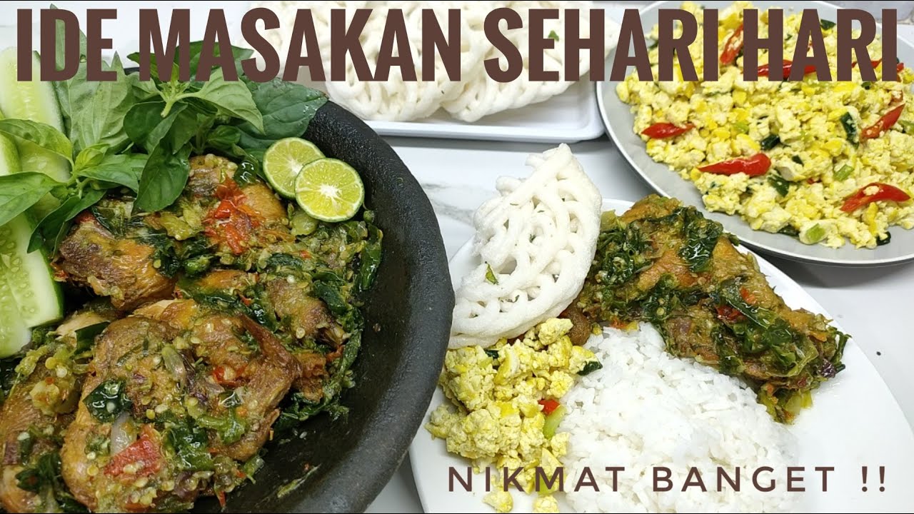 IDE MASAKAN SEHARI HARI ayam penyet cabe ijo , tahu siksa enak banget !!