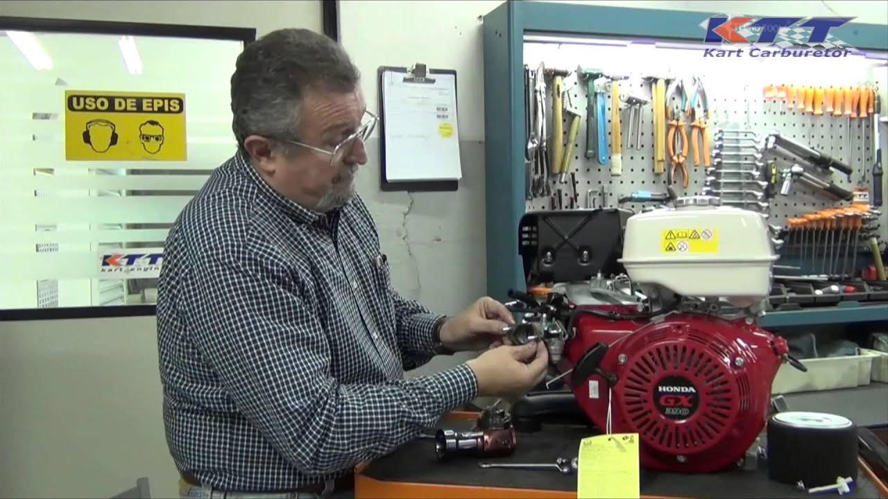 Instalação Carburador KTT Full-Flow para motor 4-Tempos Honda de Kart