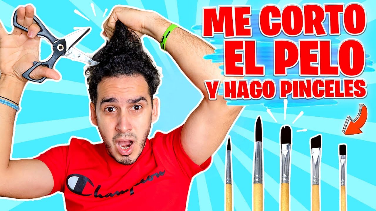 ME CORTO EL PELO Y HAGO PINCELES CON EL PARA PINTAR UN CUADRO !Reto pinto con mi Pelo | HaroldArtist