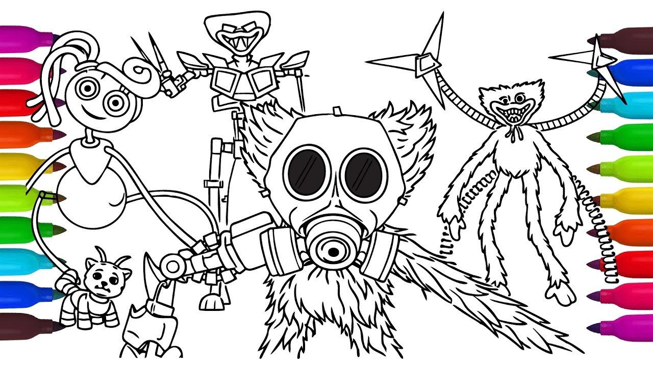 Poppy Playtime Chapter 4 Coloring Book 🎨 | Dark Character Color Reveal (Satisfying & Creepy) #ac948