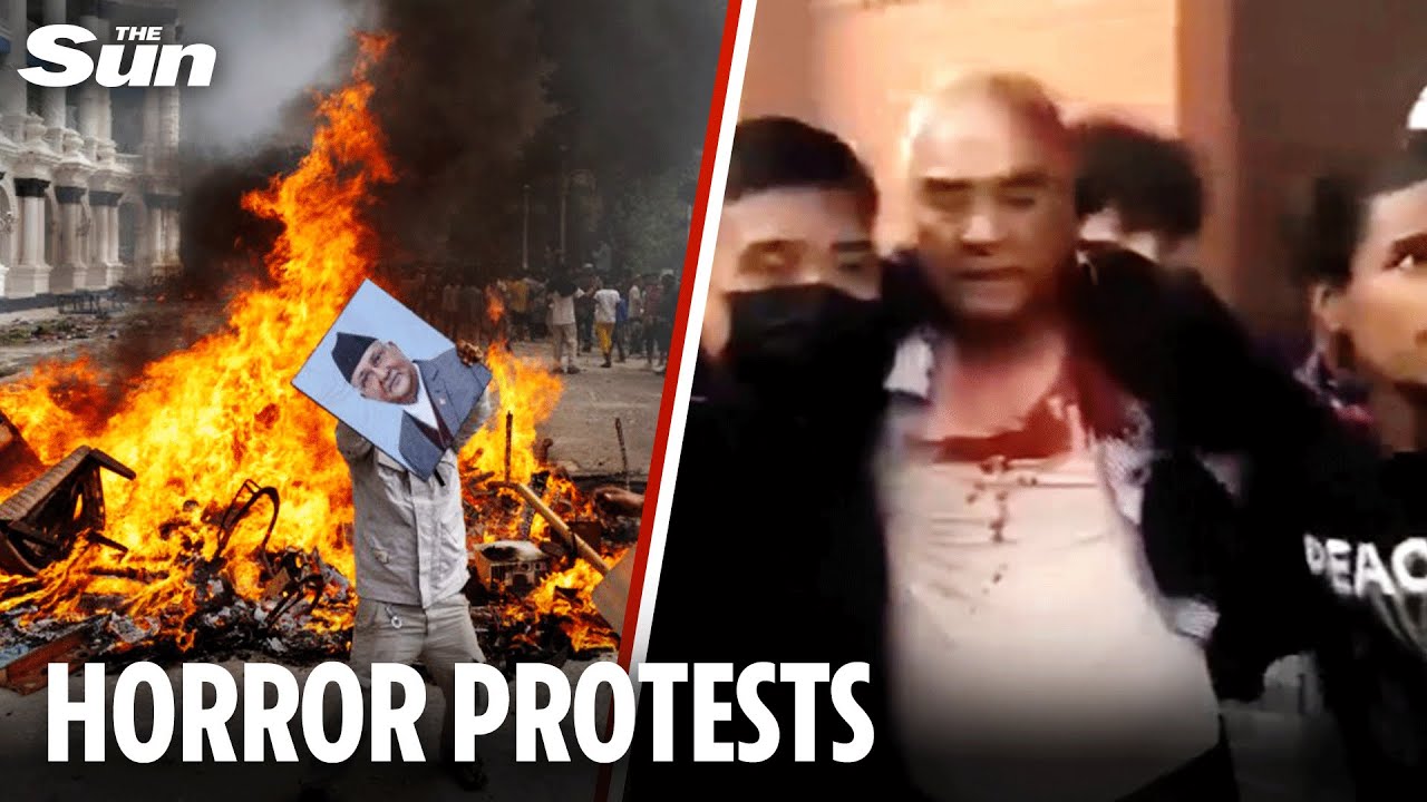 Shocking moment Nepal&rsquo;s ex-PM DRAGGED from home and BEATEN as protests grow over social media ban