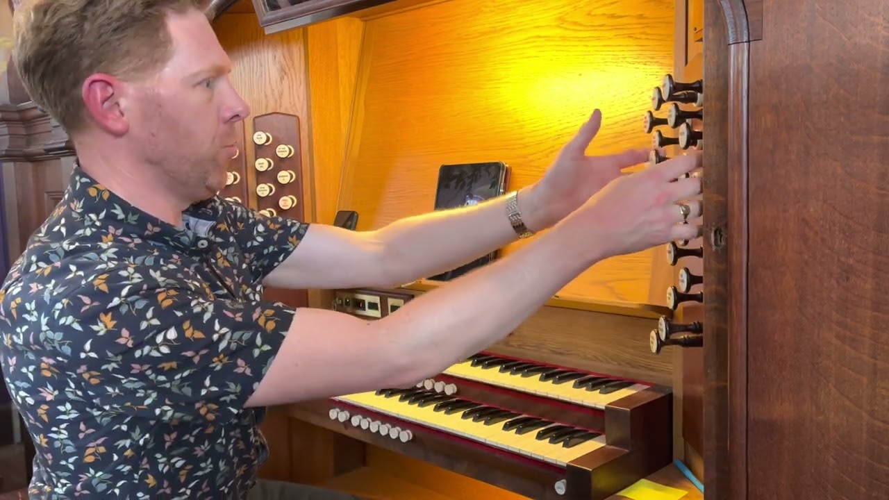 Jonathan Delbridge gives a demonstration of the organ at Helston Central Methodist Church