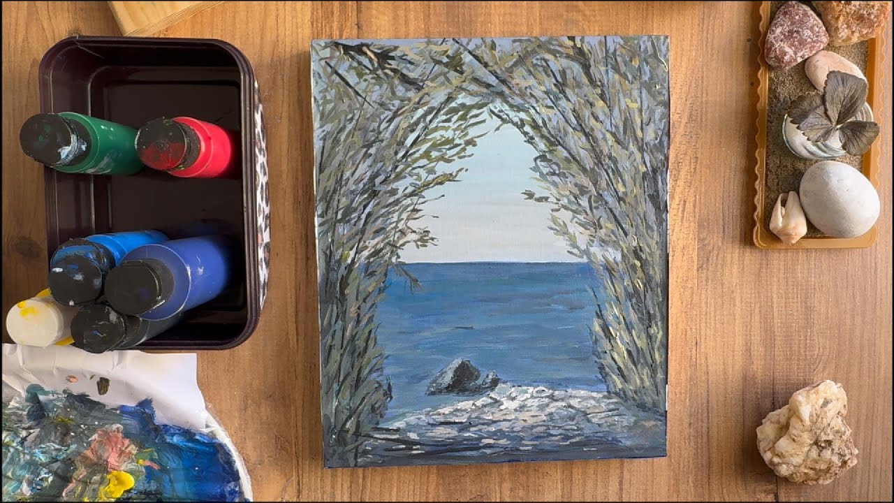 Painting a Hidden Path to the Sea — Peaceful Coastal View under Relaxing Music