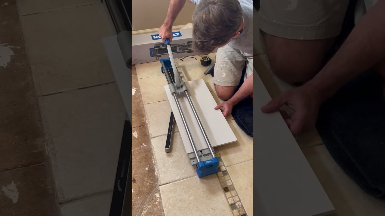 Wet saw or tile cutter? #tile #tiles #bathroomrenovation #flooring #construction #homeimprovement