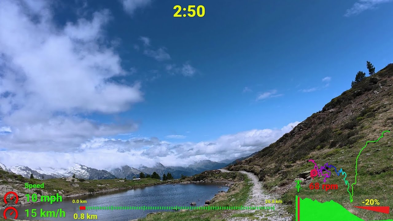 70 minute Indoor Cycling Workout Speikboden Alpine Alps Italy Garmin 4K Video