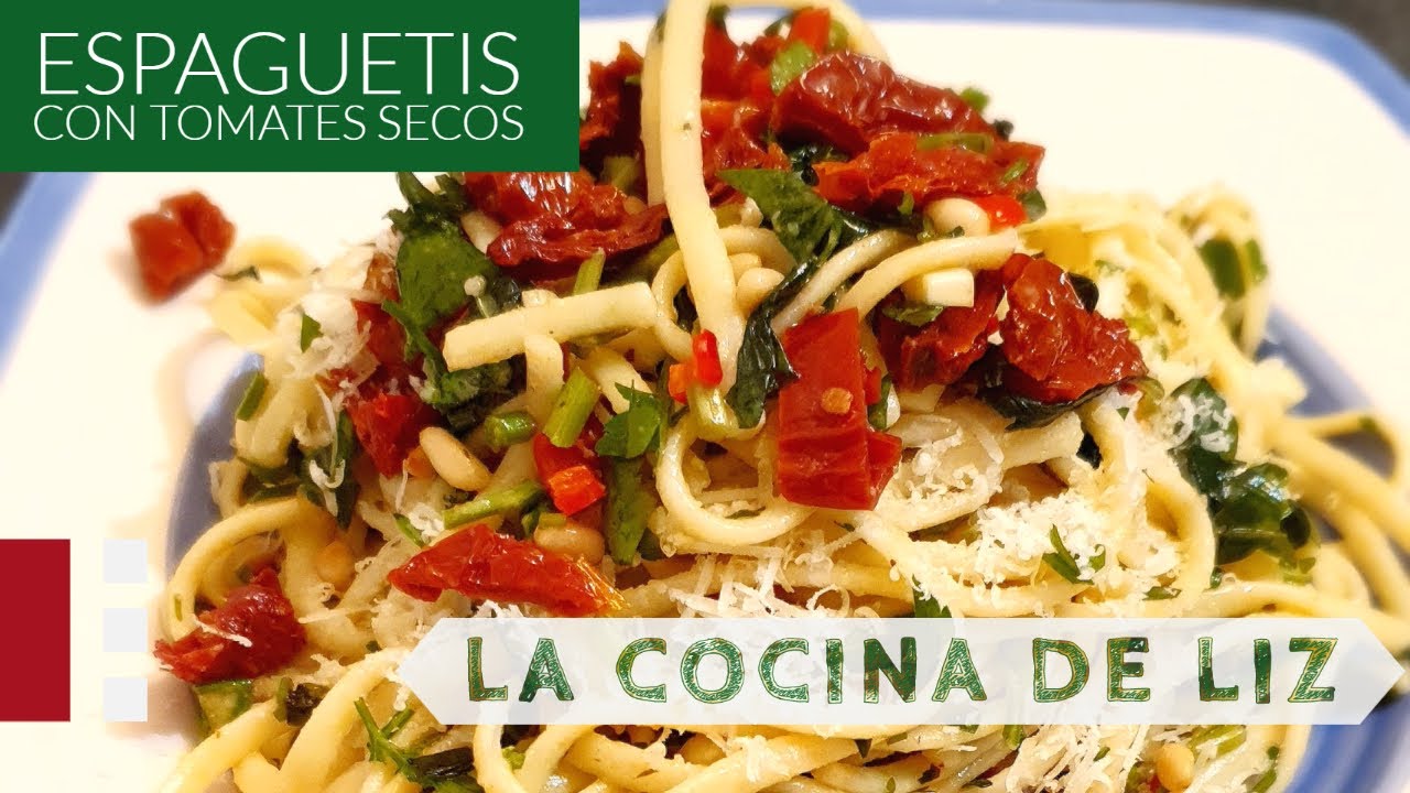 Espaguetis con Tomates Secos / Receta Fácil y Rápida 🍝😋