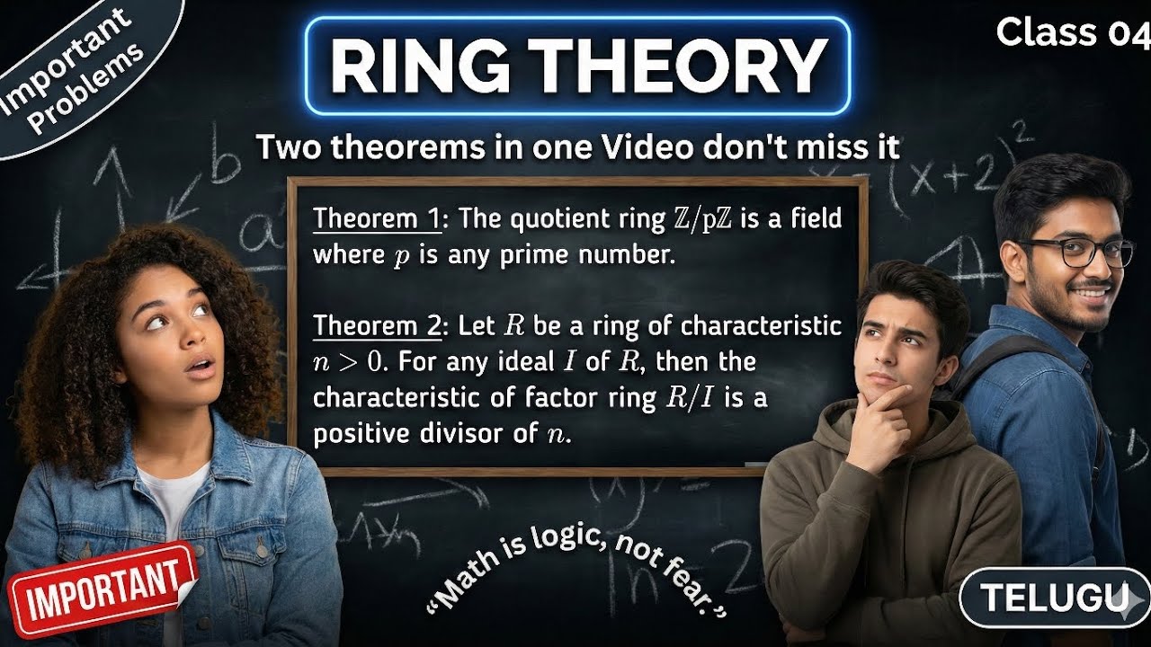 Ring theory important theorems to theorems in one video don't miss it Telugu degree maths