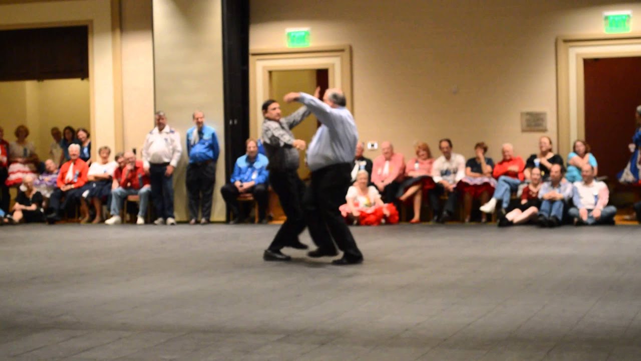 Dan Nordbye and Joe Saltel dancing at 2014 Golden State Roundup