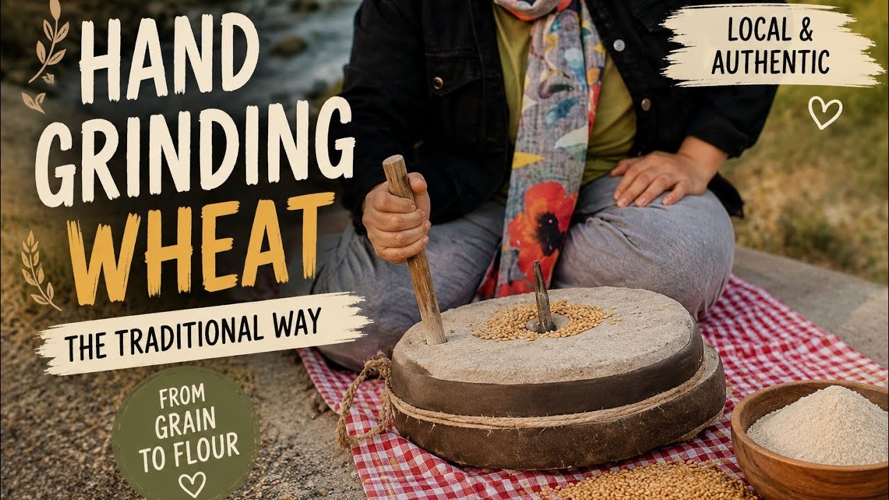 From Wheat to Flour | Traditional Hand-Grinding Wheat & Sifting Flour 🌾 | Relaxing Nature ASMR