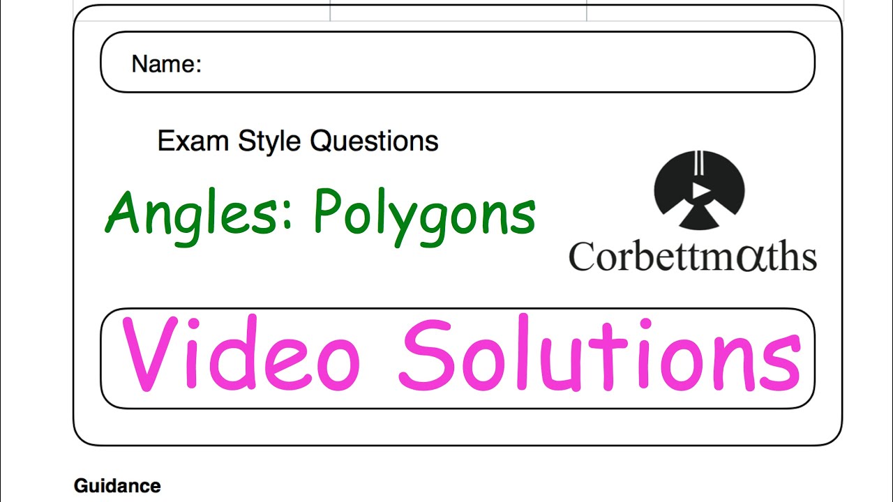 Angles in Polygons Answers - Corbettmaths