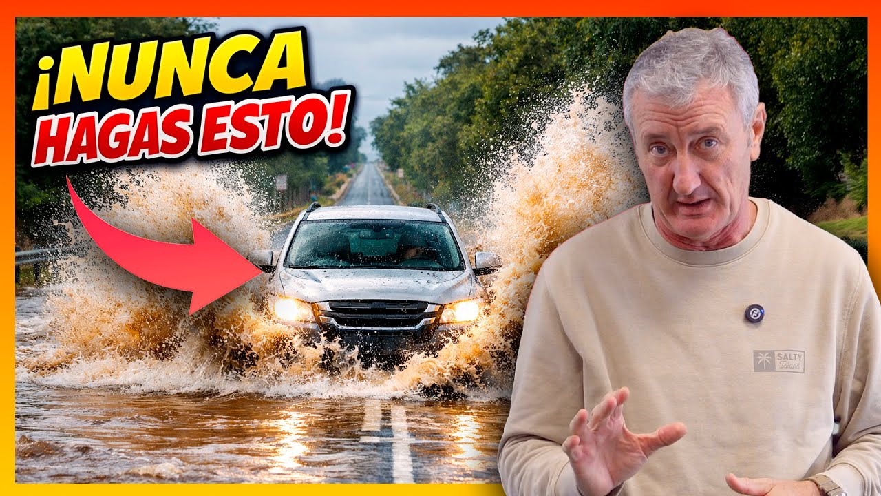 Qué hacer si te encuentras una balsa de agua en carretera con el coche y por qué no debes cruzarla 💦