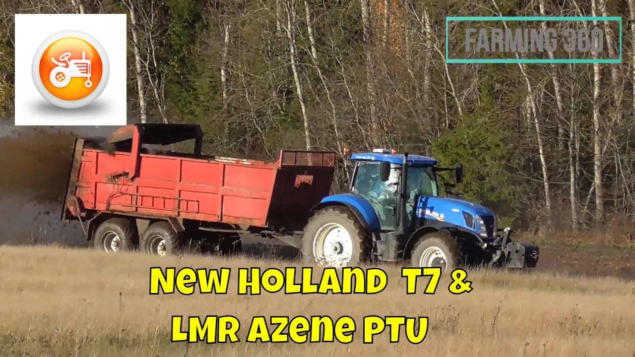 New Holland T7 AutoCommand & LMR Azene PTU Muck spreader
