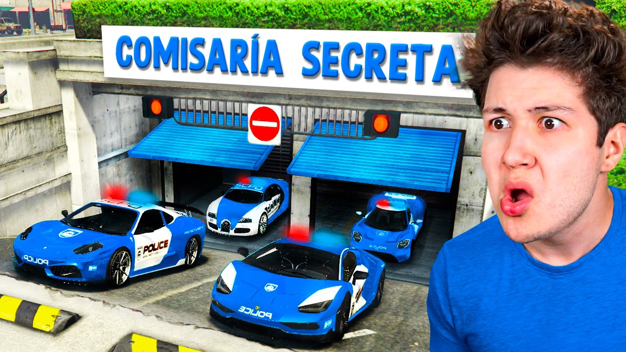 Encontré un GARAJE SECRETO en la COMISARÍA del POLICÍA en GTA 5! 🚘🤫 (Mods)