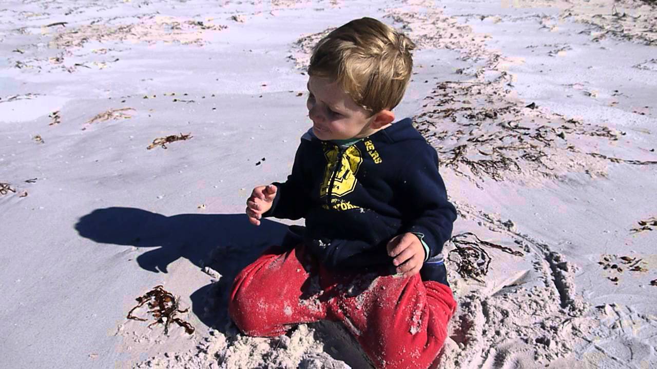 Fletcher eating sand